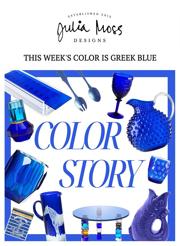 Julia Moss Designs, Greek Blue Campaign, 2024