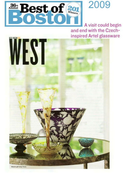 Artěl’s Glass Featured in Best of Boston – 2009