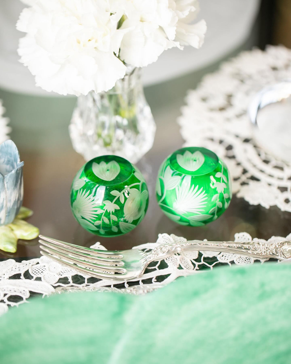 <b>Verdure</b><br>Salt & Pepper Set in Emerald Green