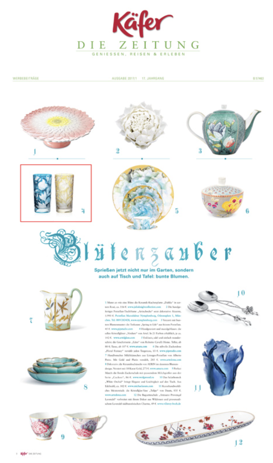 Artěl’s Verdure Tumblers Featured in Kafer Zeitung