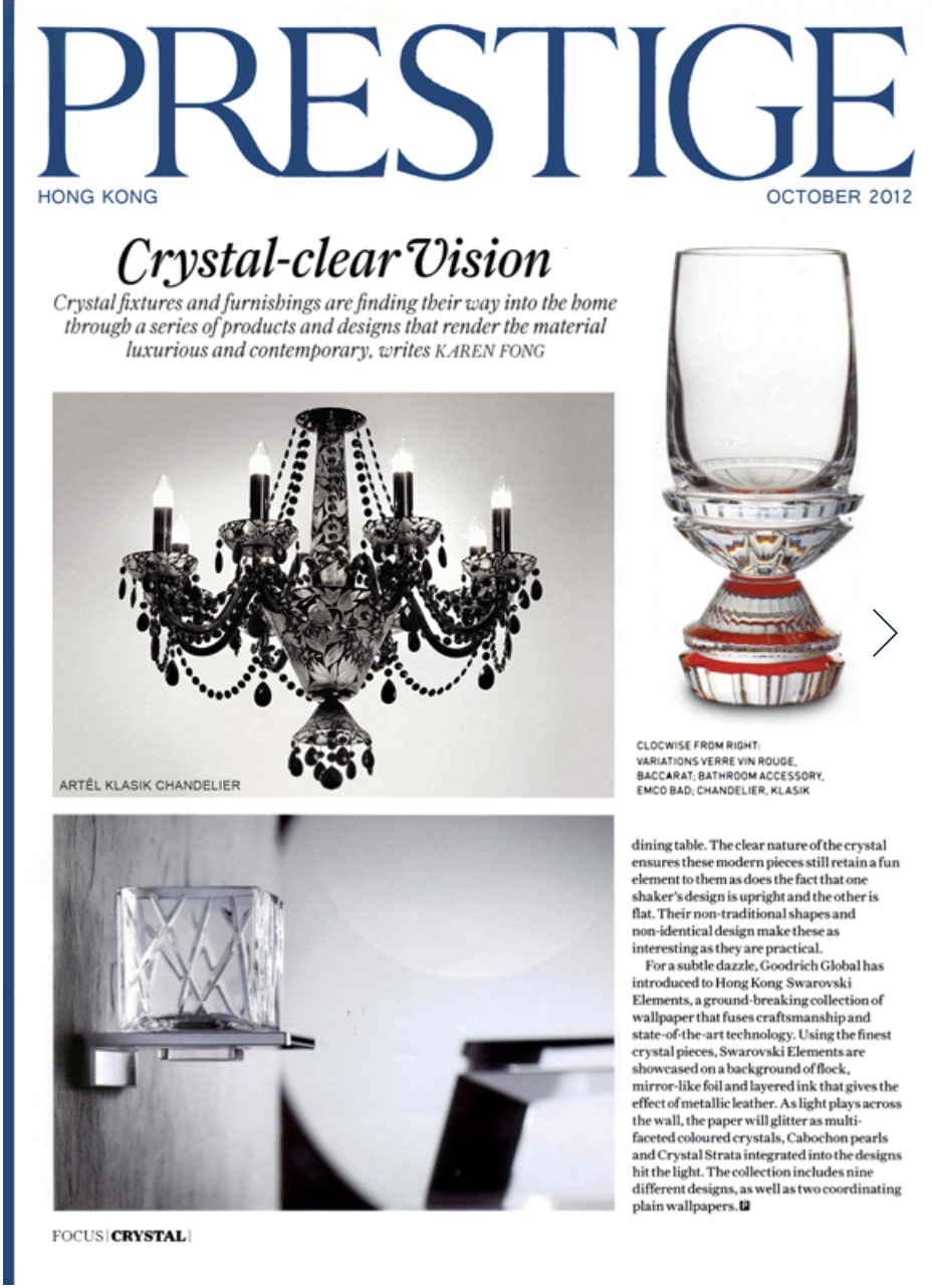 Artěl’s Klasik Chandelier Featured in Prestige – October 2012