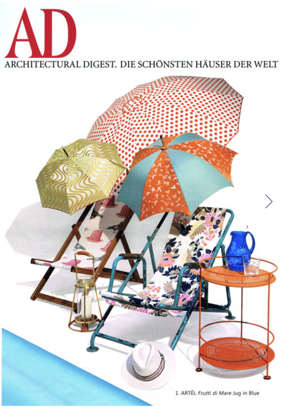 Artěl’s Frutti di Mare Jug Featured in Architectural Digest – July–August 2012