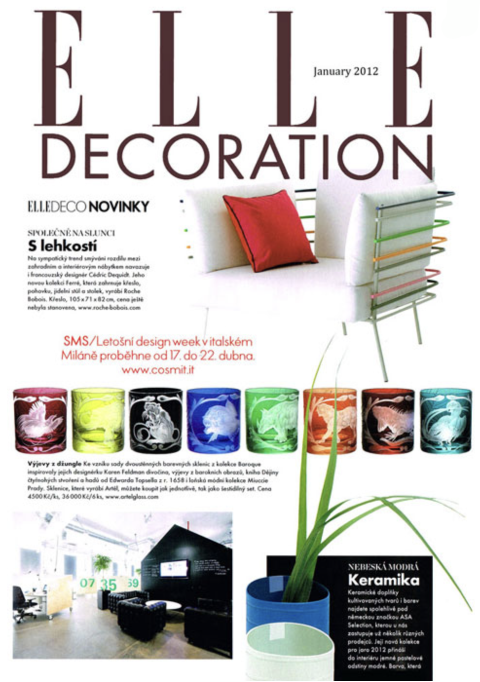 Artěl’s Jungle Baroque Set Featured in Elle Decoration – January 2012