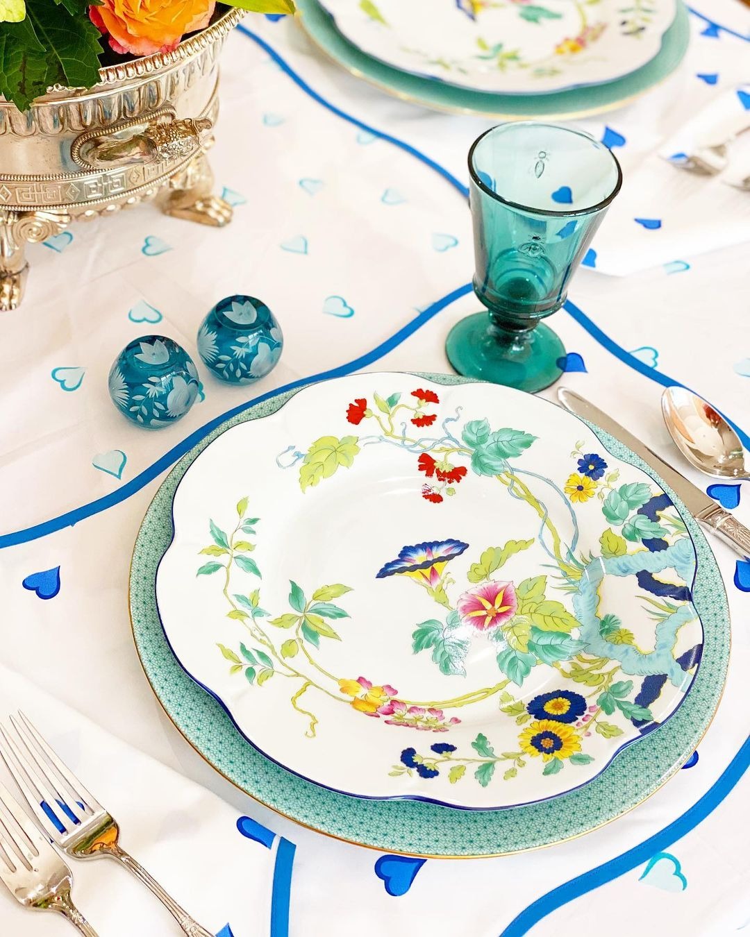 <b>Verdure</b><br>Salt and Pepper Set in Peacock