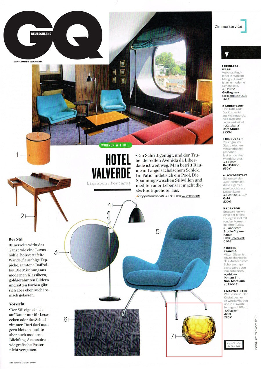 Artěl’s Glacier Featured in GQ Germany – November 2016