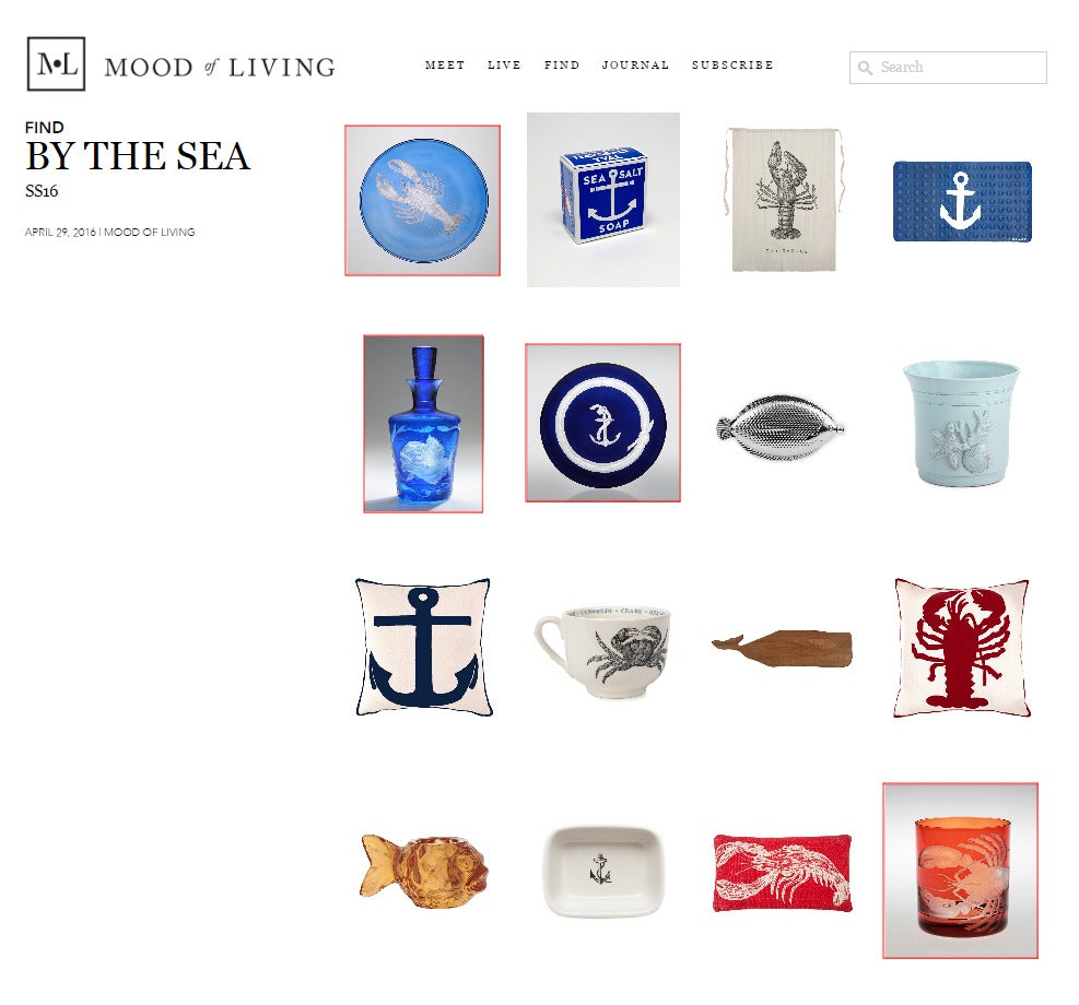 Artěl’s Lobster, Rope, and Jungle Baroque Piranha Featured on Mood of Living – April 2016