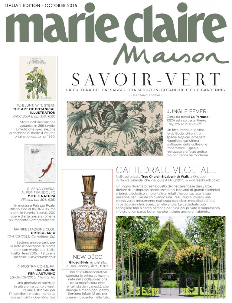 Artěl’s Gilded Birds Barware Decanter Featured in Marie Claire Maison – October 2015