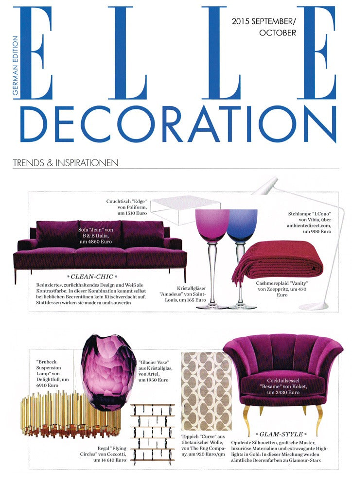 Artěl’s Glacier Vase Featured in Elle Decoration Germany – September–October 2015