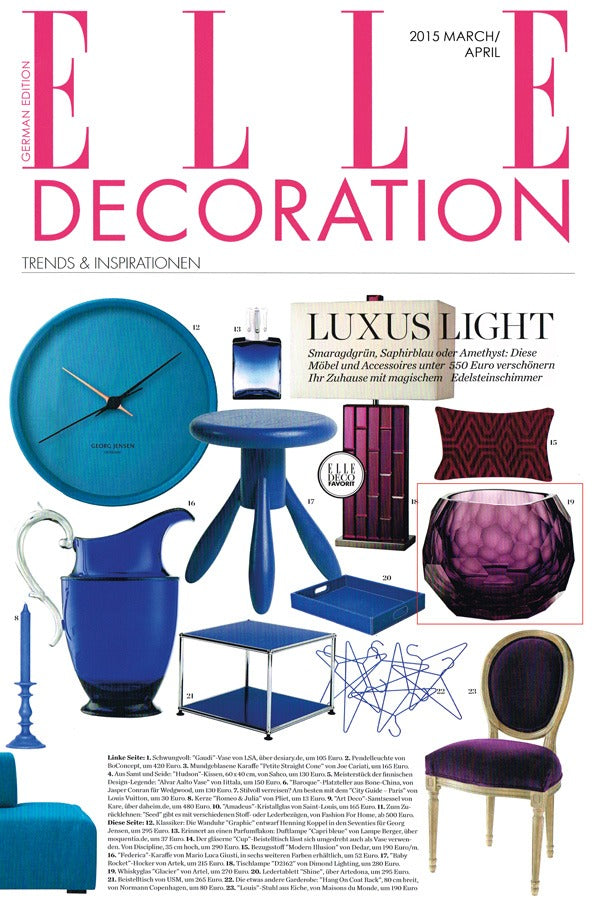 Artěl’s Glacier Double Old Fashioned Featured in Elle Decoration Germany – March–April 2015