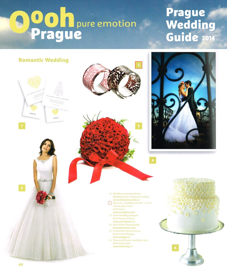 Artěl’s Bublinka Napkin Rings Featured in the 2014 Prague Wedding Guide