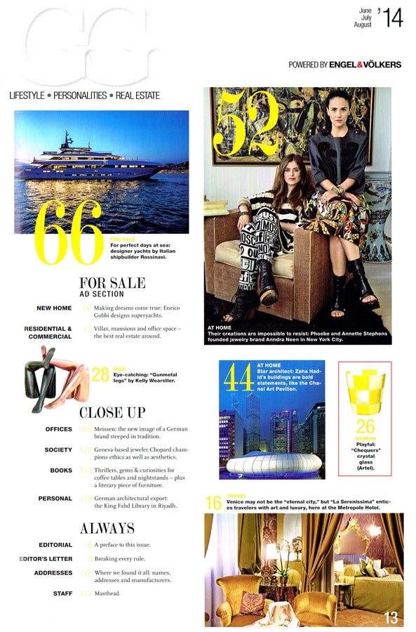 Artěl’s Chequers Vodka & Liqueur Featured in the Summer 2014 Issue of GG Magazine