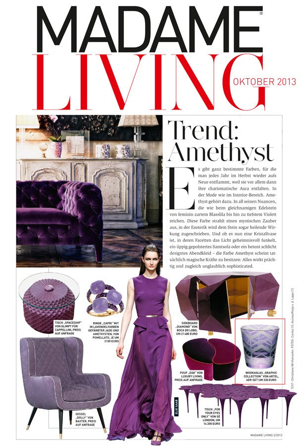 Artěl’s Lilac Herringbone Vodka Liqueur Featured in Madame Living – October 2013