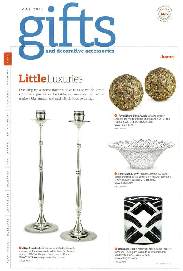 Artěl’s Double Old Fashioned in Deco Featured in Gifts and Decorative Accessories – May 2013
