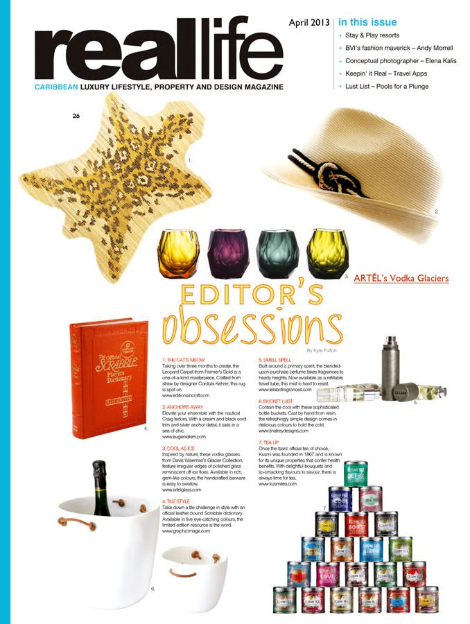 Artěl’s Glacier Vodkas are an Editor’s Obsession in Real Life Magazine – April 2013
