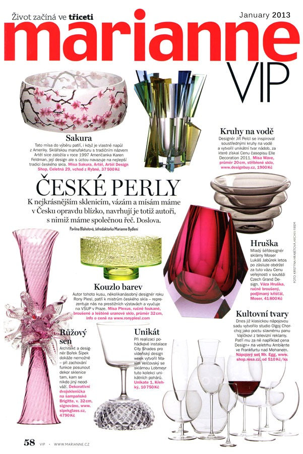 Artěl’s Sakura Kirschner Bowl Featured in Marianne – January 2013