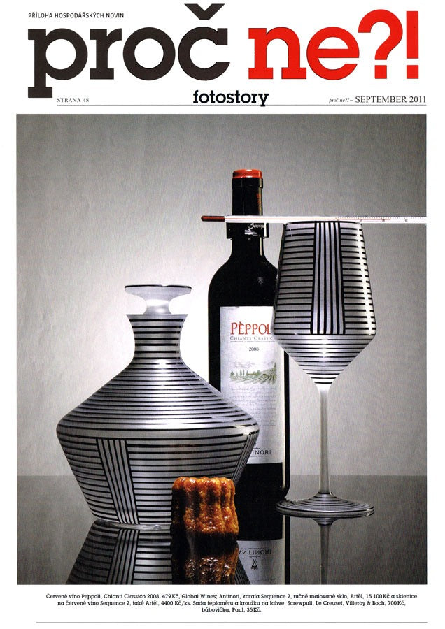 Artěl’s Sequence II (SQ2) Barware Featured in Proč Ne – September 2011