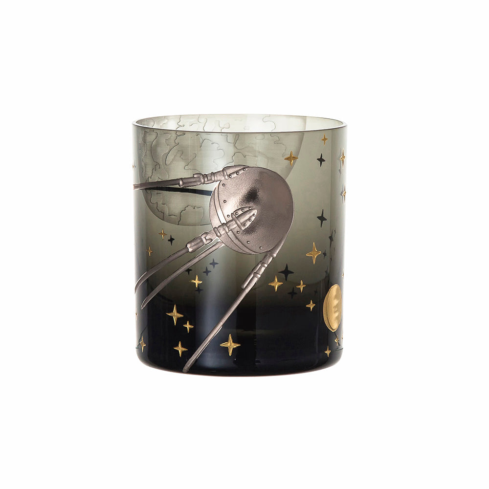 Space Race Sputnik, Double Old Fashioned Gilded, Gilded Gold and Platinum in Smoke