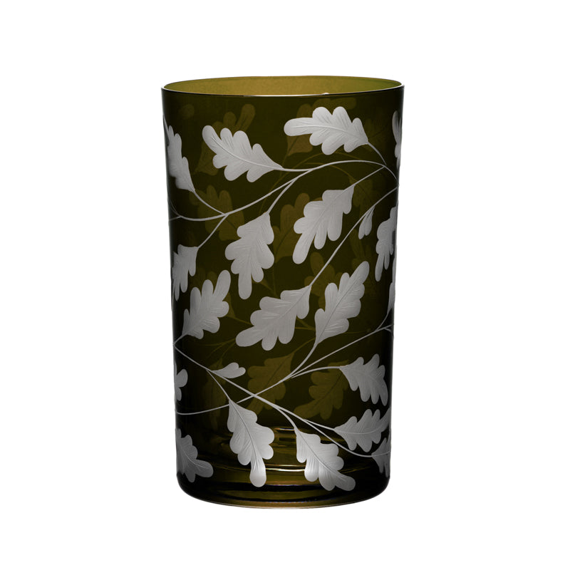 Oak Leaves Tall Tumbler, Moss
