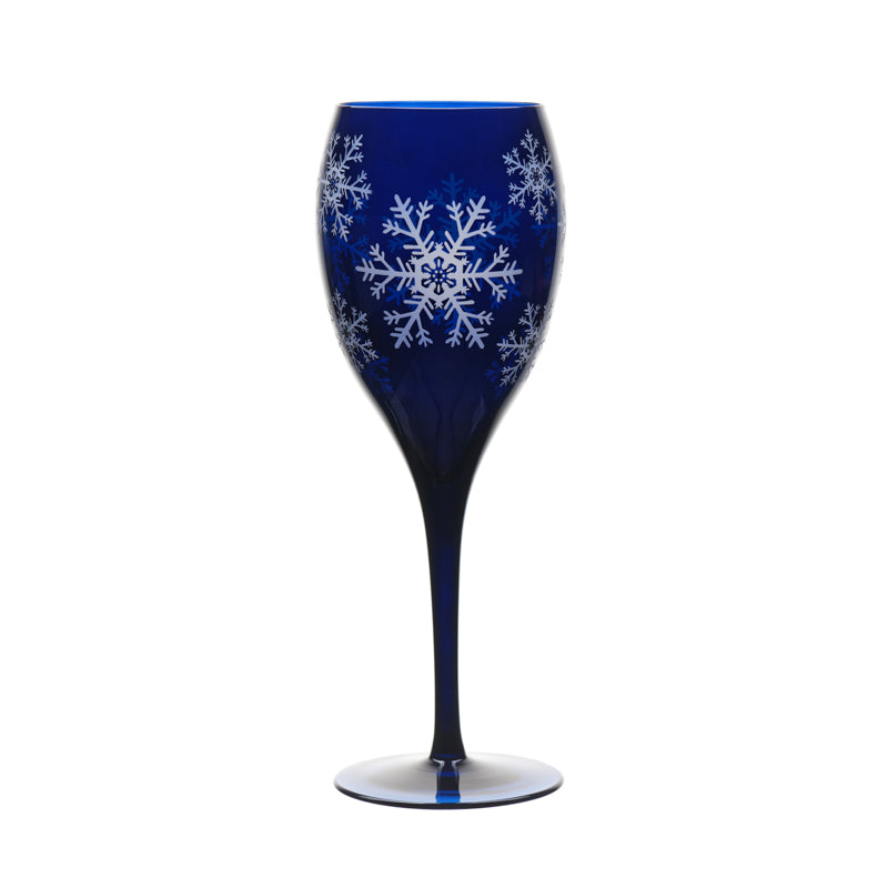 Holiday Collection Snowflakes, Wine Goblet, Ink