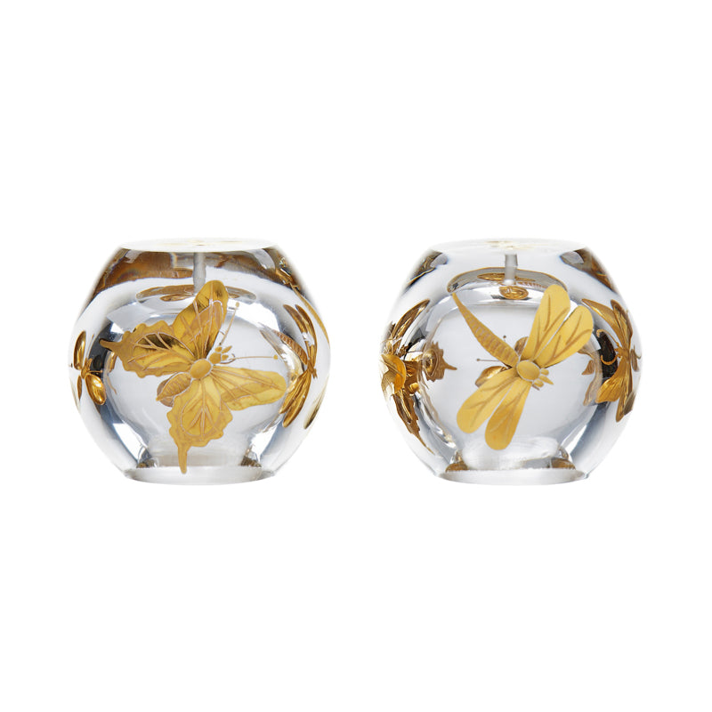 Fly Fusion Salt & Pepper Set Gilded, Gilded Gold in Clear