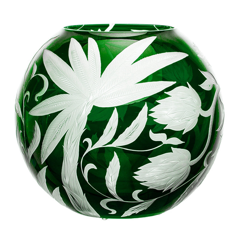 Jungle Deco — Round Vase Large, British Racer Green