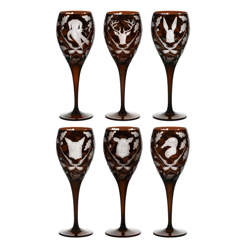Forest Folly — Wine Goblet Collection Set, Mahogany